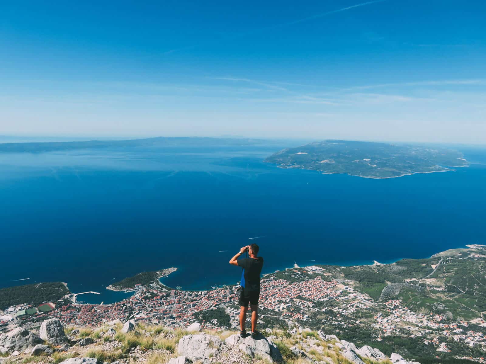makarska riviera in croatia as seen from vosac peak on biokovo mountain